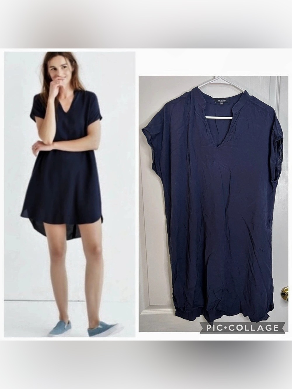 Madewell Navy Blue Shift Tunic BICOASTAL Dress Size L